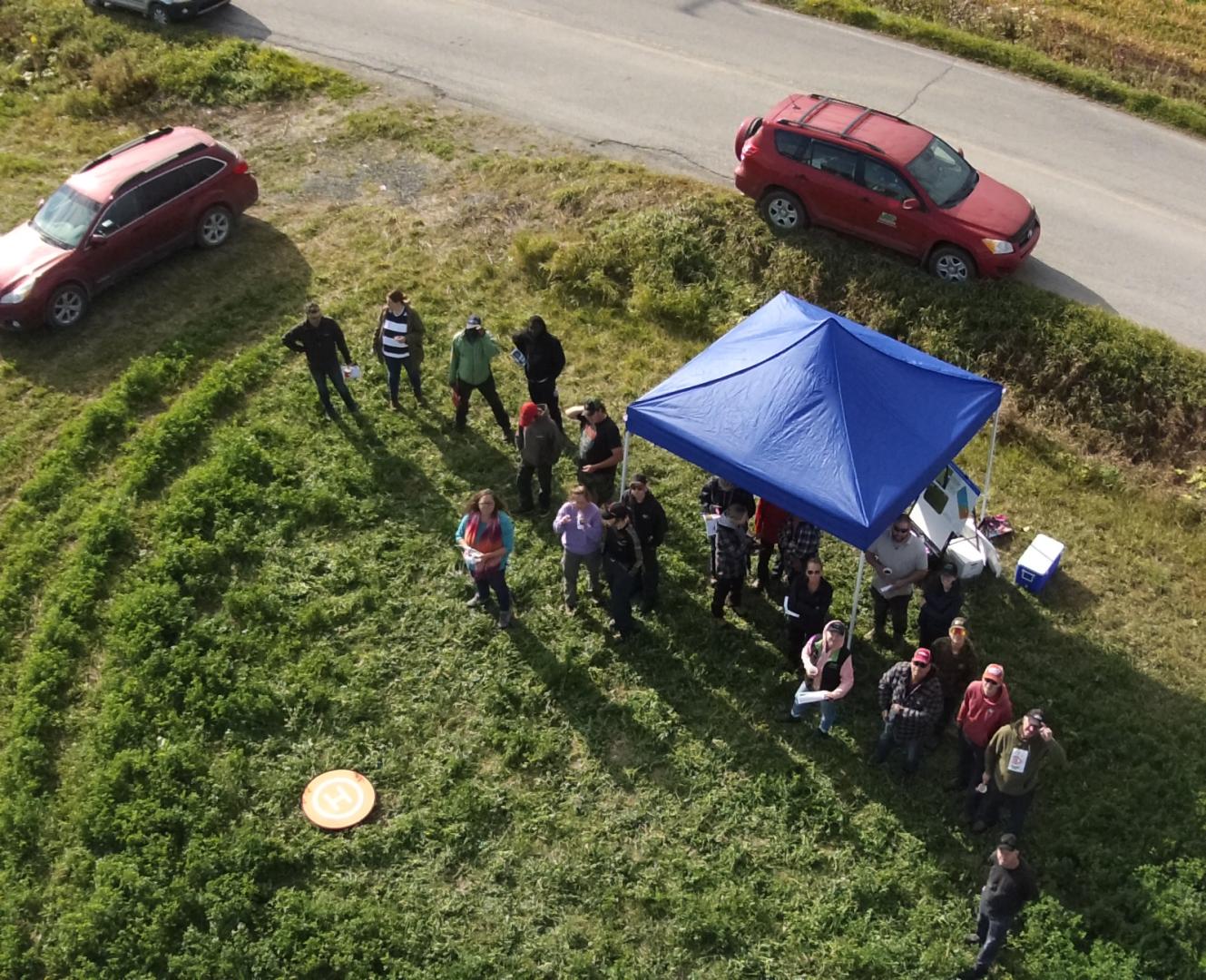 Photo de groupe par drone