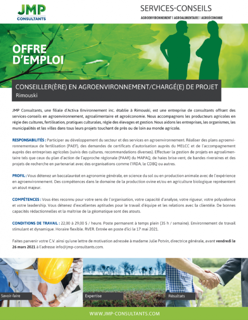 Offre emploi JMP Consultants