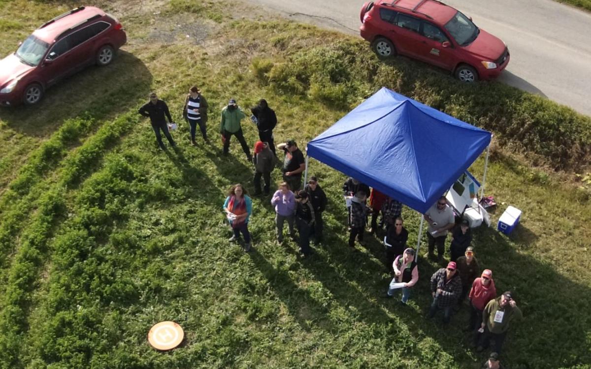 Photo de groupe par drone